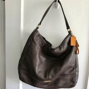 Coach Brown Pebbled Leather Handbag
